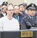  ?? AFP/GETTY IMAGES ?? Robert Lloyd Schellenbe­rg is seen in a photo released by a court in Dalian, China, where he was sentenced Monday to execution in a retrial on drug charges.