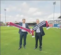  ??  ?? York City’s new manager Martin Gray, left, and the club’s sporting director Dave Penney.