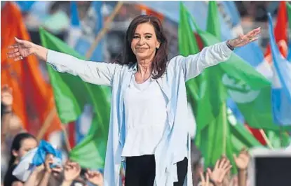  ?? (AP / ARCHIVO) ?? Cristina Fernández. Desde el PJ Federal aseguran que se presentará en las elecciones de 2019.