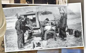  ?? ?? Alan Cull, centre left, performs dentist work on a soldier during the Korean war.