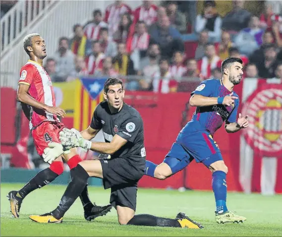  ?? FOTO: PEP MORATA ?? Luis Suárez disparó otra vez El uruguayo volvió al once y marcó su segundo gol en lo que va de temporada En la Liga española lleva 86 en 100 encuentros