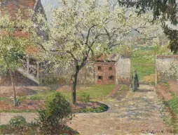  ??  ?? Camille Pissarro, Plum Trees in Blossom, Éragny, 1894; oil on canvas, 60 x 73 cm; Ordrupgaar­d, Copenhagen. Photo: Anders Sune Berg