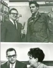  ??  ?? John Morris, interviewi­ng Elvis Presley at top, Judy Garland below.