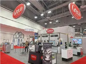  ?? ?? Greco & Sons, owners of Pennsylvan­ia Macaroni Company, had a strong presence on the floor of the 2024 Internatio­nal Pizza Expo.