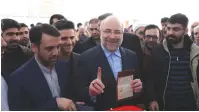  ?? (Hamed Malekpour/WANA via Reuters) ?? MOHAMMAD BAQER GHALIBAF casts his vote in the parliament­ary elections, at a mosque in Tehran in 2020.