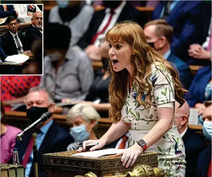  ?? PICTURES: JESSICA TAYLOR/HOUSE OF COMMONS ?? Fiery: Labour’s deputy leader Angela Rayner at the despatch box during PMQs