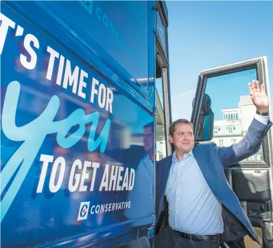  ?? PHOTO AGENCE QMI, JOËL LEMAY ?? Le chef du Parti conservate­ur du Canada, Andrew Scheer, a prononcé un discours au bistro-boutique La Boulangère, à Saint-hyacinthe, jeudi.