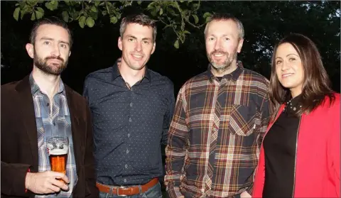  ??  ?? Paul O’Neill, Jarlath Furlong, Brian O’Neill and Lisa Furlong at the launch of the Singing and Swinging Pubs competitio­n in Gaynors Bar.