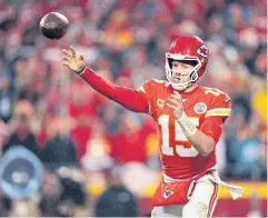  ?? USA TODAY SPORTS ?? The Chiefs’ Patrick Mahomes in action against the Jaguars.