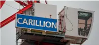  ?? — AFP ?? Burdened with Dh7.7 billion debt and liabilitie­s, British firm Carillion filed for bankruptcy on Monday.