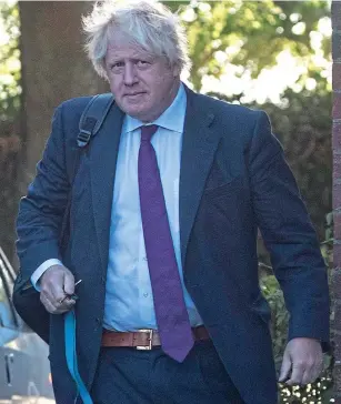  ??  ?? ‘Secret trysts’: Boris Johnson leaving his Oxfordshir­e home yesterday