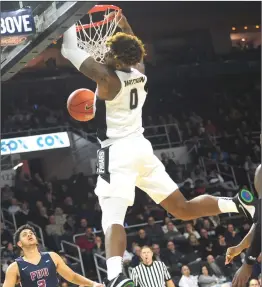  ?? File photo by Ernest A. Brown ?? Nate Watson (0) and the Providence Friars host UMass tonight at 7 in the squad’s third contest against a New England foe in the last seven days.