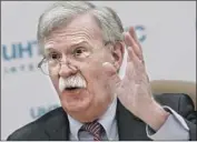  ?? Alexander Zemlianich­enko Associated Press ?? JOHN BOLTON dismissed concerns from China and European allies — as well as Russia — that U.S. withdrawal from the treaty would harm global security.