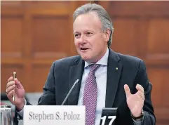  ?? JUSTIN TANG / THE CANADIAN PRESS ?? Governor of the Bank of Canada Stephen Poloz
