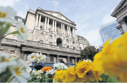  ?? Gareth Fuller ?? > The Bank of England has left interest rates unchanged at 0.25%