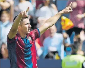  ?? FOTO: EFE ?? Enis Bardhi celebra el gol que sirvió al Levante para empatar ante el Valencia