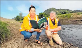  ?? PICTURE / NRC ?? Te Kura Taumata o Panguru board of trustees representa­tive and local flood working party member Dallas Williams, and Northland Regional Council land management officer Doug Foster, at Panguru, where the council carried out various river works, including gravel and vegetation removal, last summer.