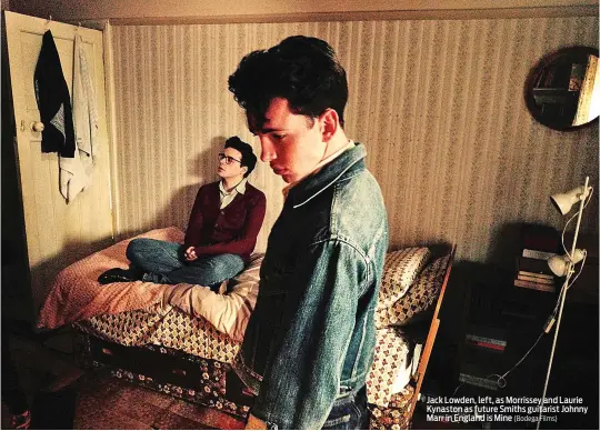  ?? (Bodega Films) ?? Jack Lowden, left, as Morrissey and Laurie Kynaston as future Smiths guitarist Johnny Marr in England is Mine
