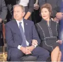  ?? J. SCOTT APPLEWHITE/ASSOCIATED PRESS ?? Former President George W. Bush, with ex-first lady Laura Bush, listens to eulogies for his father, President H.W. Bush, at the Capitol on Monday.