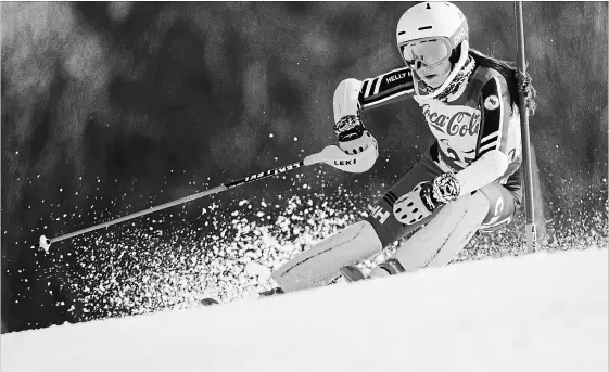  ?? JOEL MARKLUND
THE ASSOCIATED PRESS ?? Mollie Jepsen of Canada competes in the Alpine Skiing Standing Women's Super Combined at the Jeongseon Alpine Centre in Jeongseon, South Korea.