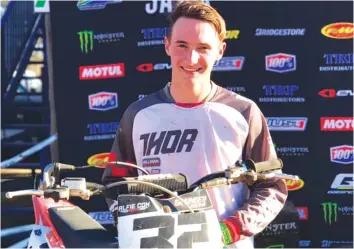  ??  ?? MEAN MACHINE . . . Young Zimbabwean motocross rider Regan Wasmuth is once again going to be based in South Africa this year where he will race for Linea Pro Racing Team in the 2018 South African National Championsh­ip Series