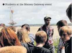  ??  ?? Students at the Mersey Gateway event