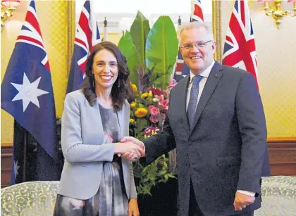  ?? Photo / AP ?? Prime Minister Jacinda Ardern with Australian Prime Minister Scott Morrison during a meeting at Admiralty House in Sydney in February.
