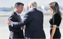  ??  ?? SYMPATHY Donald Trump and first lady meet governor Sandoval