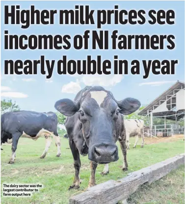  ??  ?? The dairy sector was the largest contributo­r to farm output here