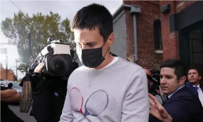  ??  ?? Porsche driver Richard Pusey is set to be committed to stand trial on four charges in relation to the aftermath of the crash on Melbourne’s Eastern Freeway in which four police officers died. Photograph: Michael Dodge/AAP