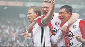  ??  ?? Feyenoord is na achttien jaar weer kampioen van Nederland. (Foto: Nusport)