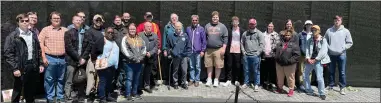  ?? SUBMITTED PHOTO ?? Professor of History Bob Kodosky (pictured in the center wearing a purple jacket) and WCU students who conducted the oral history interviews along with several local veterans from VVA 436and the Marine Corps. League who participat­ed in the project.