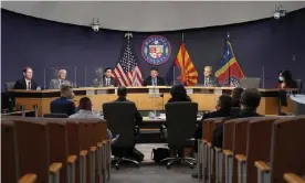  ?? ?? A hearing in Phoenix on Wednesday. A judge fined the company $50,000 a day on Thursday – 50 times the amount requested by plaintiffs. Photograph: Michael Chow/AP