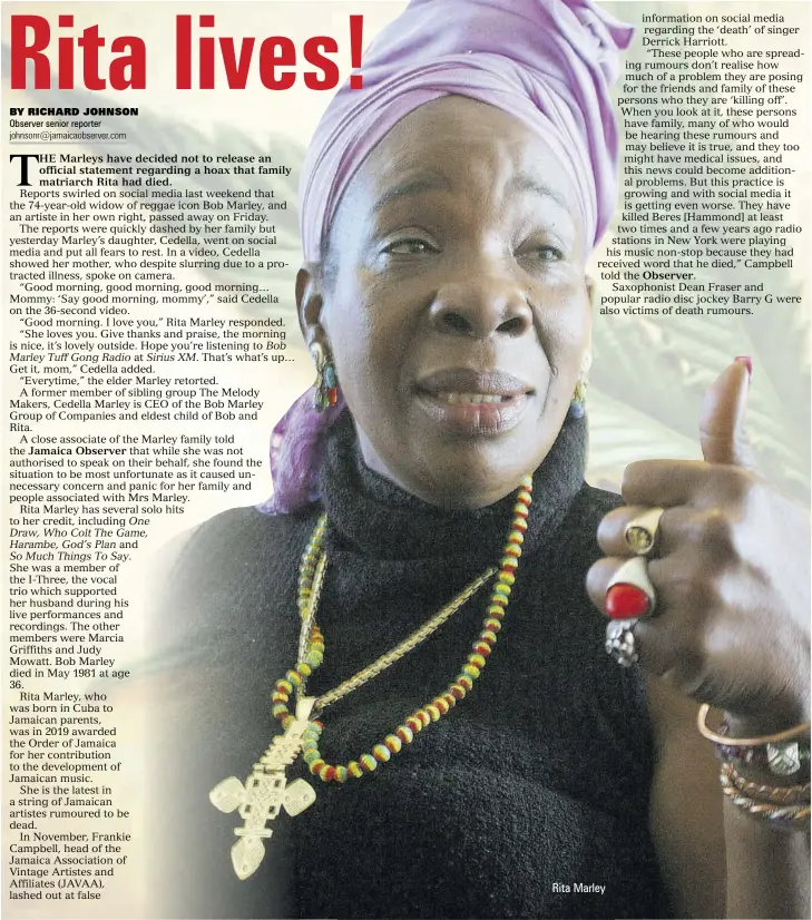  ??  ?? Rita Marley