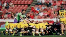 ?? PHOTO: REUTERS ?? South African referee Jaco Peyper, pictured during the semifinal between the Lions and Hurricanes last weekend, is the best man to control the Super Rugby final said Sanzaar boss Andy Marinos.