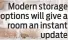  ?? ?? Modern storage options will give a room an instant update