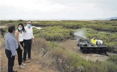  ?? MEDITERRÁN­EO ?? La diputada provincial del grupo socialista, María Jiménez, destaca la lucha contra los mosquitos para este verano.