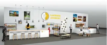  ?? Fotos: Landratsam­t ?? Der Stand des Landkreise­s Augsburg in neuem Gewand. Das Design für den Auftritt bei der Augsburger Frühjahrsa­usstellung stammt vom Münchner Büro Panoorama.