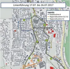  ?? GRAFIK: LANDRATSAM­T ?? So verläuft die Buslinie ab 17. Juli.