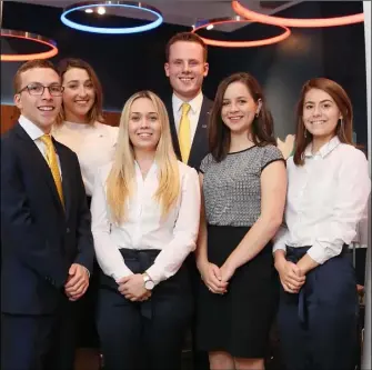  ??  ?? Lucy Mangan (on the right), with her fellow team members, fromleft, Matthew Hewston, Aideen Foley, Margaret Hanlon, Daniel Kyne, and Mairéad McDonough.