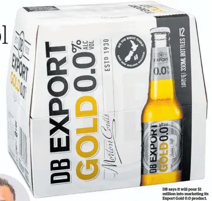  ??  ?? DB says it will pour $1 million into marketing its Export Gold 0.0 product.