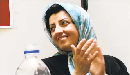  ?? VAHID SALEMI AP FILE ?? Prominent Iranian human rights activist Narges Mohammadi was named winner of the Nobel Peace Prize on Friday.