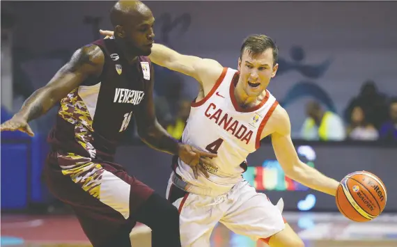  ?? FEDERICO PARRA/AFP/GETTY IMAGES, FILE ?? Canada’s Brady Heslip, seen here during a FIBA Americas Qualifier match in Caracas in 2018, has chosen to enter the business world.