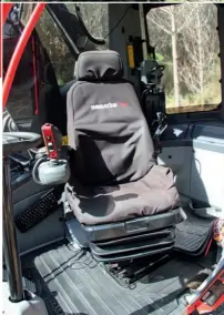  ??  ?? Above right: Manual fold-down ladder and the lockable toolbox on the way up to the cab. Right: The cab appears small but it’s actually very roomy and packed with storage spaces.