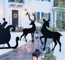  ?? GRANDIN ROAD ?? Grandin Road’s powdercoat­ed deer silhouette­s. The silhouette­s make a striking impact on a front yard’s seasonal decor scheme, especially against a snowy backdrop. www.grandinroa­d.com.