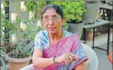  ?? SIDDHARAJ SOLANKI/HT PHOTO ?? ▪ Former minister Maya Kodnani at her residence in Ahmedabad on Saturday.