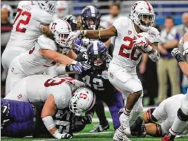  ?? RODGER MALLISON / FORT WORTH STAR-TELEGRAM 2017 ?? Bryce Love (20) is only the second draft-eligible FBS player to return to school after rushing for 2,000 yards the year before.