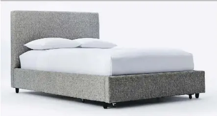  ?? WEST ELM ?? A storage bed is ideal in first apartments.