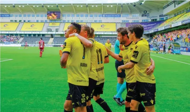  ?? FOTO: NTB SCANPIX ?? Start har ikke bøttet inn mål denne sesongen, men Sør Arena er historisk sett en målrik arena.