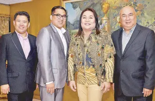  ??  ?? (From left) Aficionado GM Lambert Lopez, SVP and COO Remar de Leon, Joel Cruz and VP for operations Ernie Laurente.